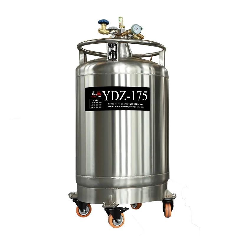 Nitrogen Vessel Liquid Nitrogen Container 175L Freezer Biobank Pressure Tank Liquid Tank For Sale With Hose