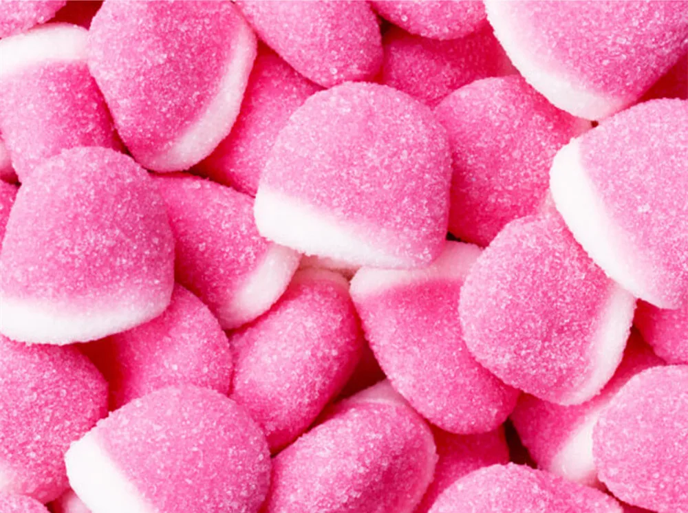 Factory Wholesale Pink Strawberry Sour Gummy Bites Acid Soft Candy Sour Candy