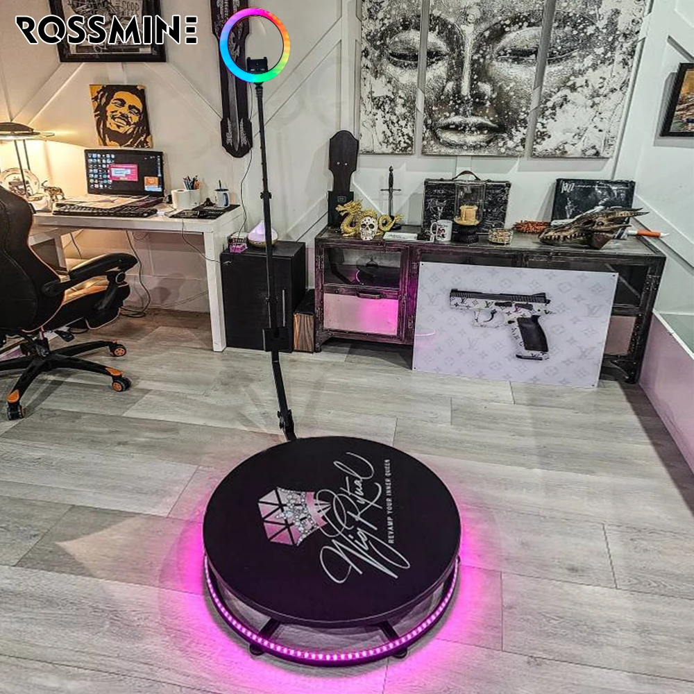 360 photo booth Europe 360 degree rotating selfie spinner photo booth with base fast DHL shipping in 48 hours 360 video booth