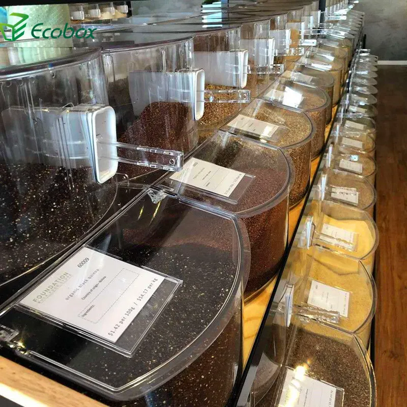 
retail shop candy storage bins cereal box bulk food bins for supermarket 