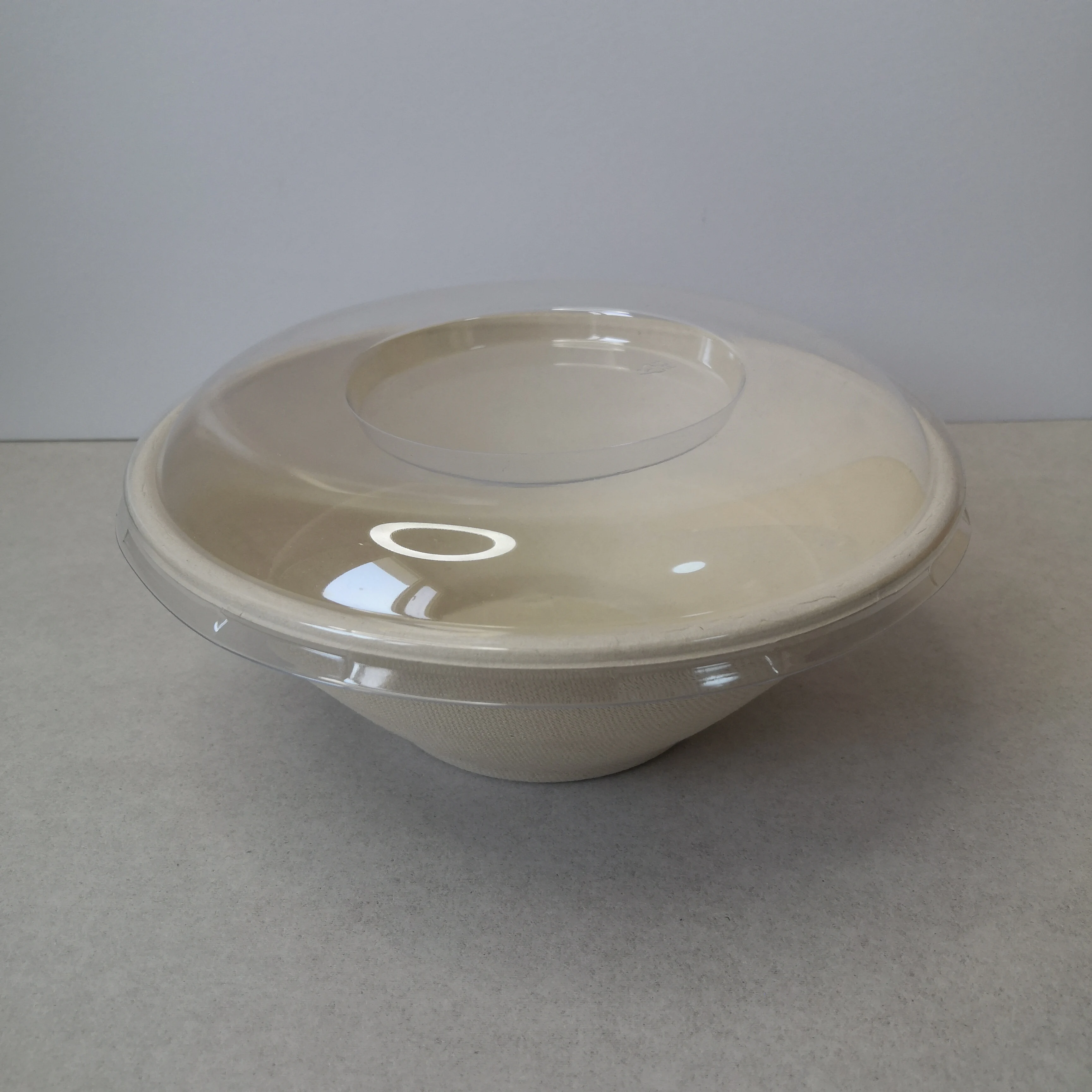 24oz 32oz 40oz compostable disposable biodegradable sugarcane sugar cane food takeaway bagasse bowl soup salad bowl with lid