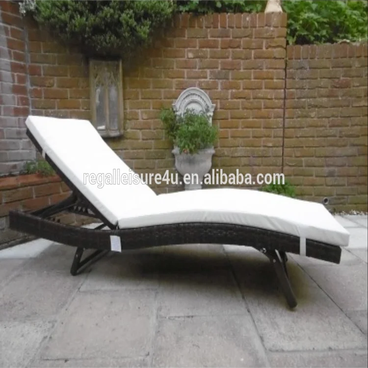 outdoor rattan KD sun lounger with cushion RL-R082B