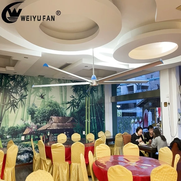 WEIYU 10FT большой бесщеточный промышленный вентилятор постоянного тока hvls, гигантский уличный потолочный вентилятор для использования с завода