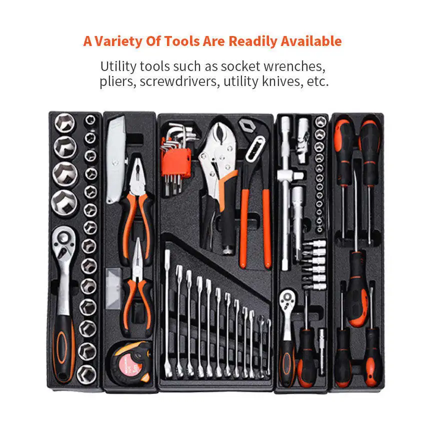 Wholesale 85-Piece Manual Socket Wrench Set 72 Teeth Quick Ratchet Hardware Tool Box Customizable OEM