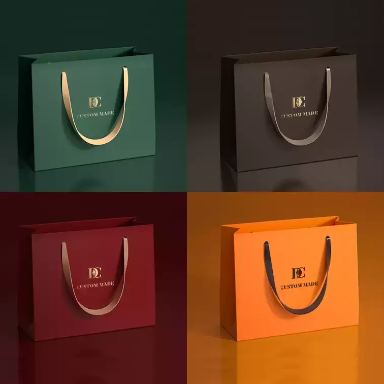 Wholesale Zara Paper Bags Cheap Colored White Ribbon Craft Bridesmaid Bag Luxury Black Gold Paper Bags Logo for Perfumes