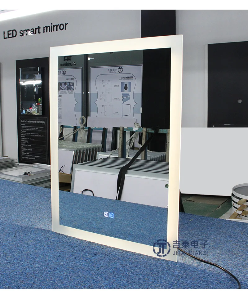 Defogger wall-mounted magnifying cosmetic bathroom mirror LED Backlit smart mirror