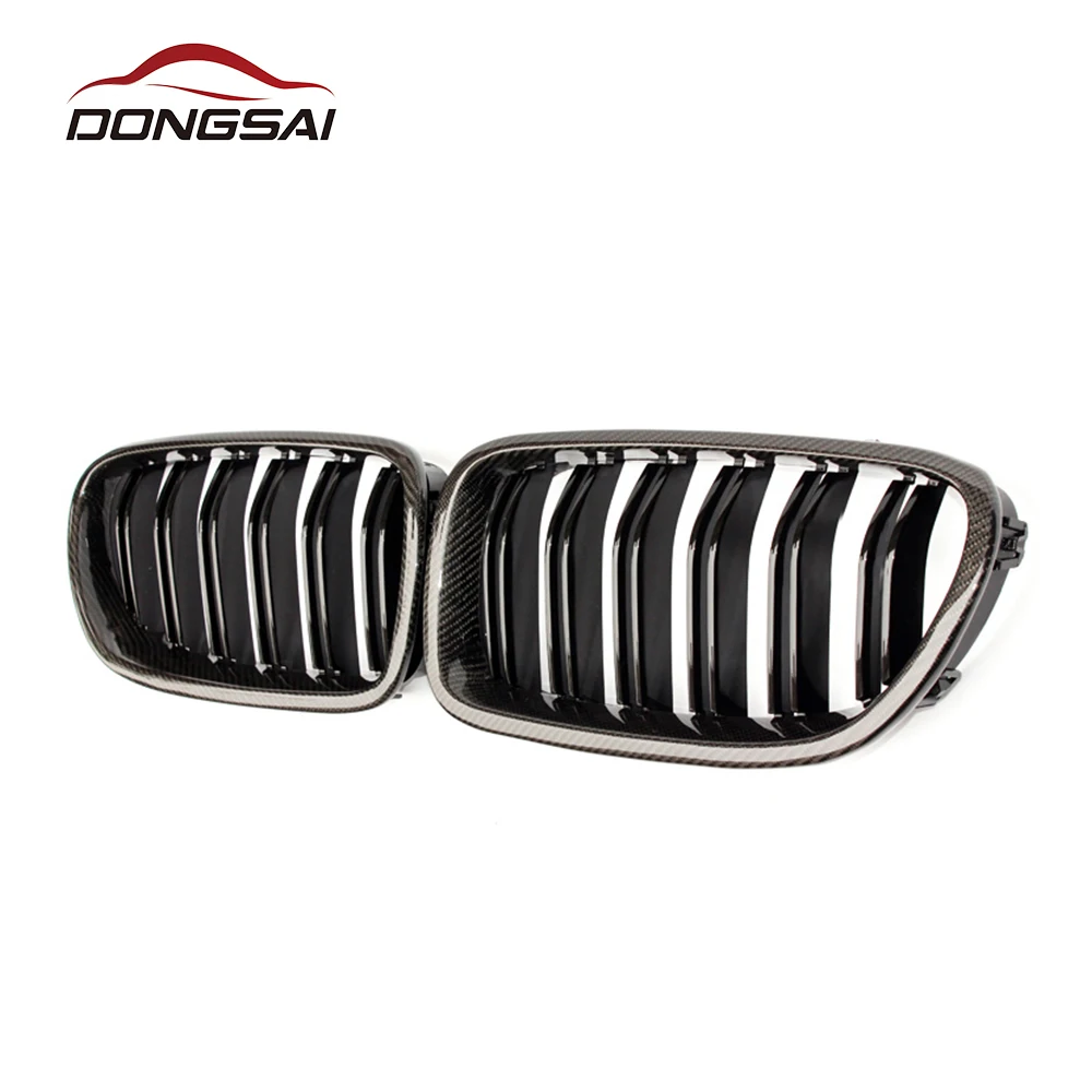  Двойная решетка из углеродного волокна + ABS гриль для BMW 5 серии F10/F11/F18 2010-2017 Автомобильная