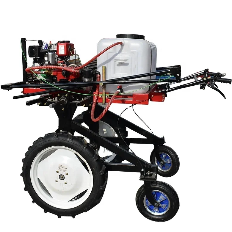 High Efficiency Four Wheel Sprayer Hand Push Gasoline / Diesel Engine Boom Sprayer For Farm