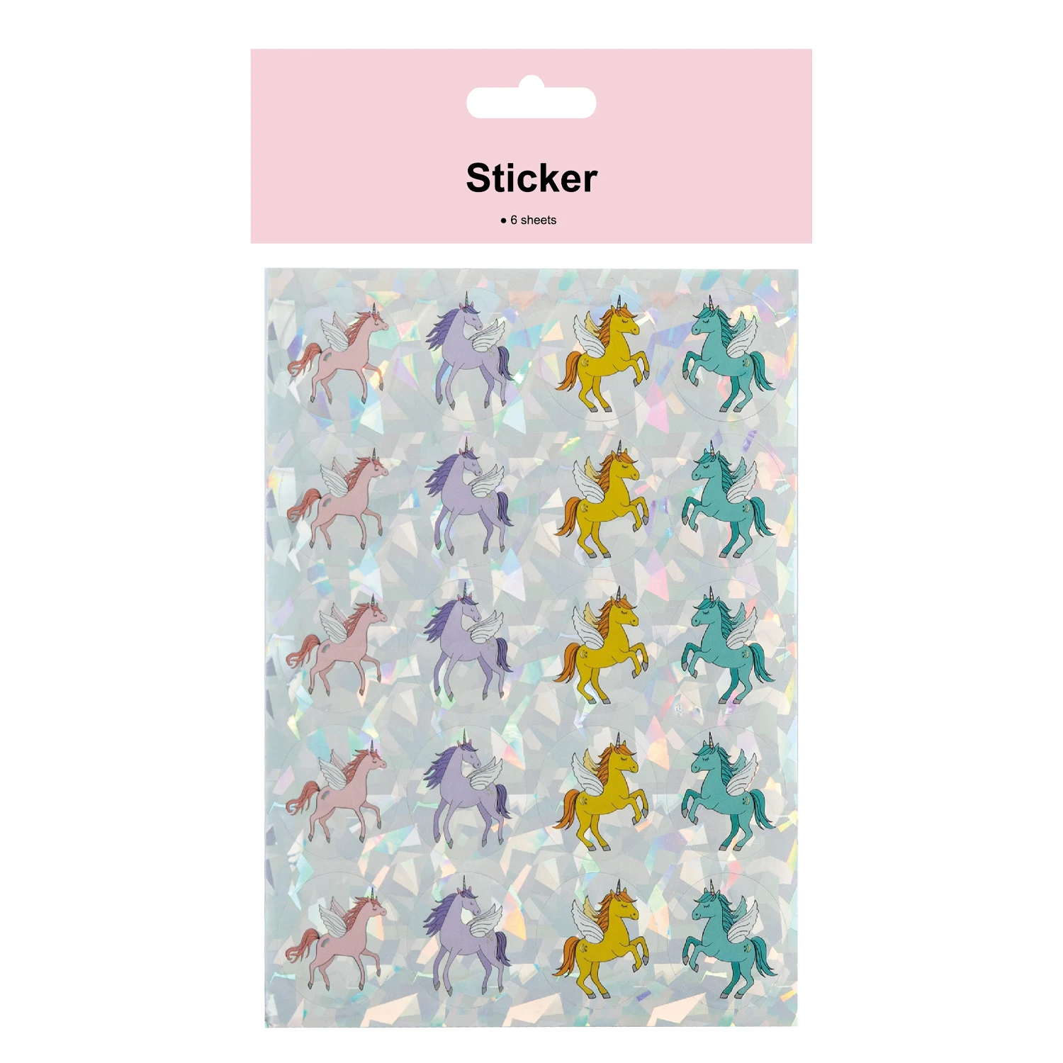 Custom Cute Laser Cut Vinyl Stickers Effect Cartoon Sticker Sheet Rainbow Unicorn Laser Film Stickers