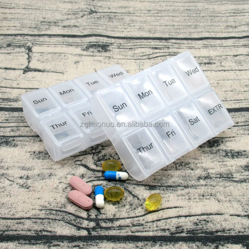 Portable 8-cell drug classification storage box Transparent pill storage box