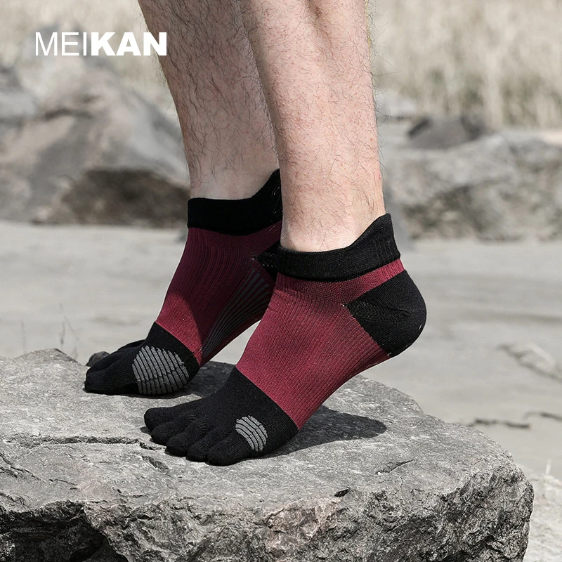 Впитывает пот абсорбент Спортивные Пользовательские Сжатия мужские пять Материал: х/б. носки с пальцами, носки с пятью пальцами, анти-скольжения ног 5 пальцев на руках и ногах разделитель носки