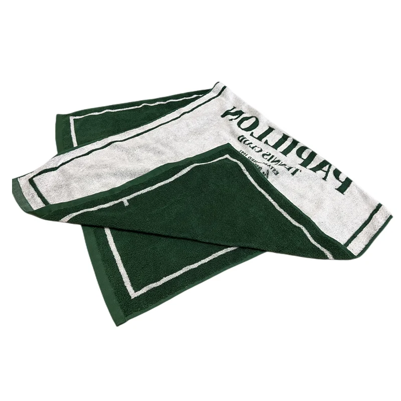 Personalised logo 100%cotton dyed yarn woven logo gym sports towel jacquard bath beach towels