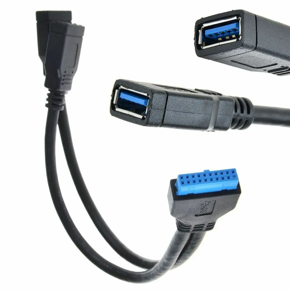 2 порта USB 3,0 Женский до 20 контактный разъем кабель материнской платы подводящий провод адаптер