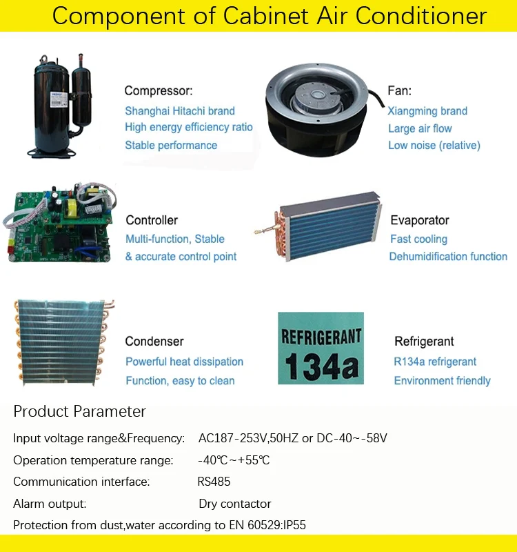 Low MOQ Outdoor Telecom Cabinet Cold-rolled Steel Outdoor Waterproof Outdoor Rack Cabinet With Fans Cooling Systems