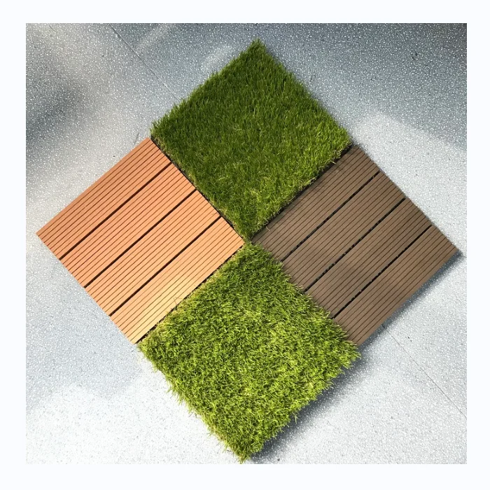 Cheap Price WPC Diy Grass Interlocking Outdoor Wood Deck Tiles