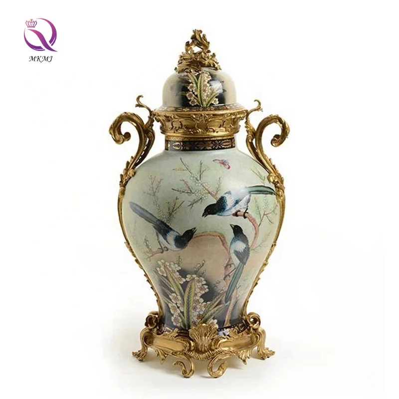 Tall and Luxurious Blue and White Porcelain General Jar for Living Room Home Decoration Ginger Jar Decorative Vase