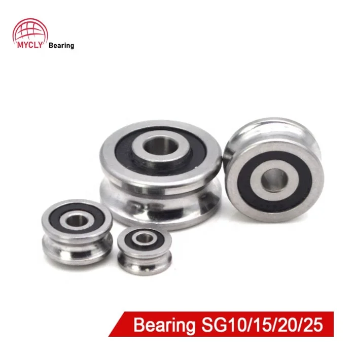 Large Stock U Groove Pulley Wheel Track Guide Roller Bearing SG25.2RS SG25-2RS SG25 Bearing