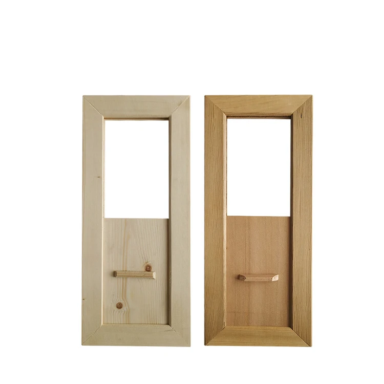 Sauna room equipment wooden ventilation door air outlet and vent set dry steam room accessories large ventilation window