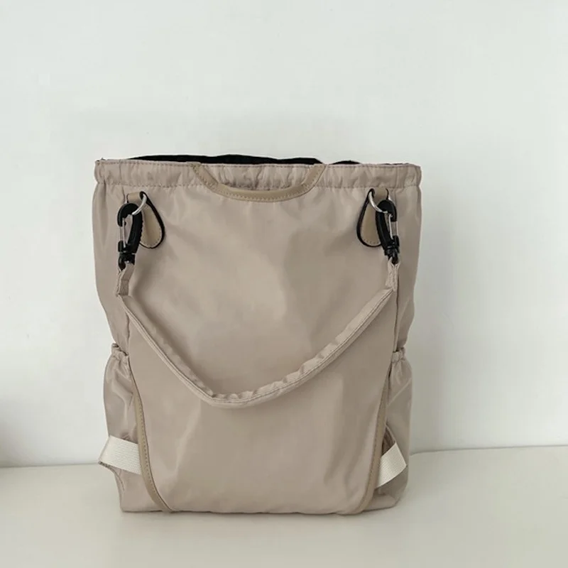 Wholesale Green Nylon Draw String Sports Backpack Tote Bag Japanese School Backpacks Casual Handbag