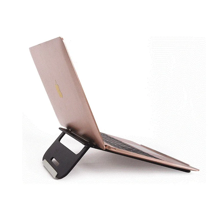 custom fashion anodized silver aluminum alloy notebook portable metal foldable laptop stand