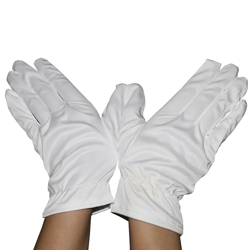 White Jewelry Polishing Gloves Dust Proof Microfiber Gloves White Clean Cloth Glove