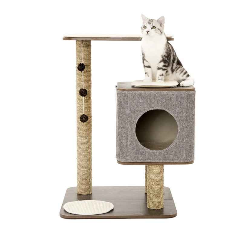 Eco-Friendly Healthy Cat Climbing Tree Multipurpose Cat Indoor Pet House Tree Wooden Tower Luxury Cat Climbing Tower