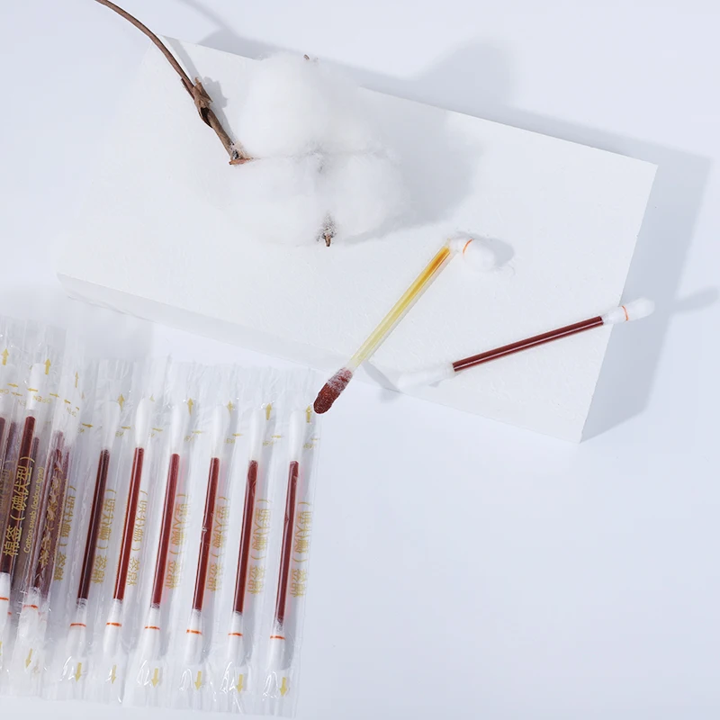 
100% New And Top Quality Factory Wholesale Price Alcohol Plus Stick Liquid Filled Iodophor Cotton Swab in stock 