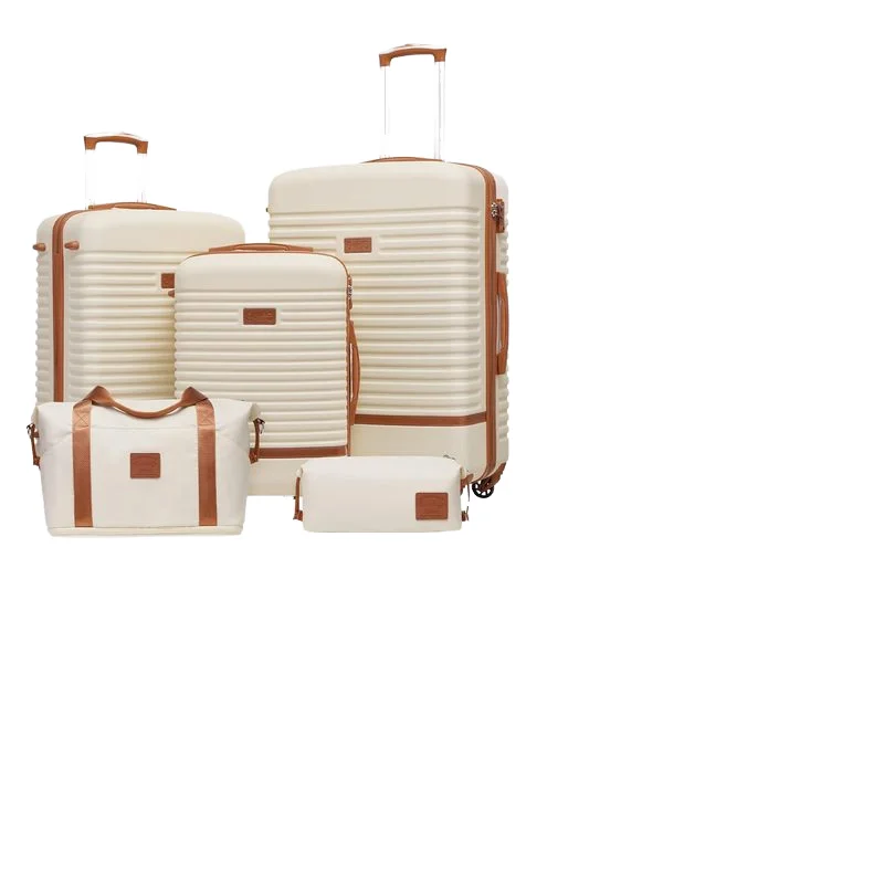 Factory Custom 3-Piece Luggage Set Unisex ABS Hardshell with TSA Lock Spinner Wheels PP Material Carry-on Suitcase Travel Bags