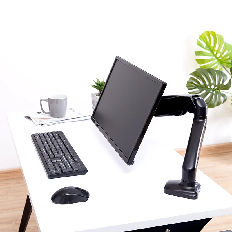 Adjustable Premium Gas Spring Single Desk Monitor mount Stand 12kg/26.4lbs Heavy Capacity Spring-Assisted Monitor Arm