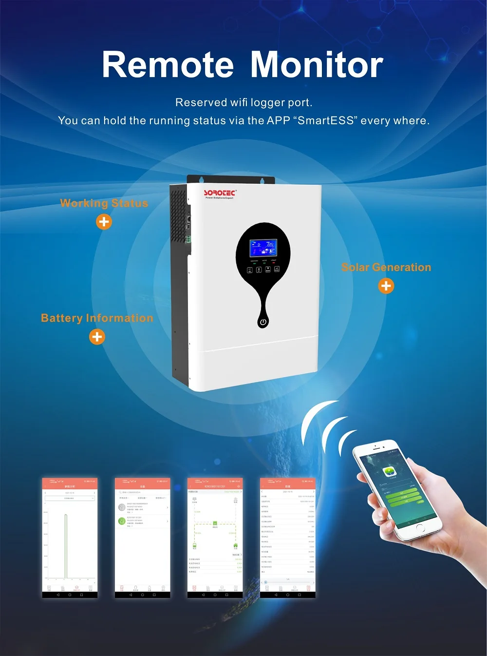 Hybrid 12v 24v 48v solar inverter 3kw 5.5kw work without battery solar inverter