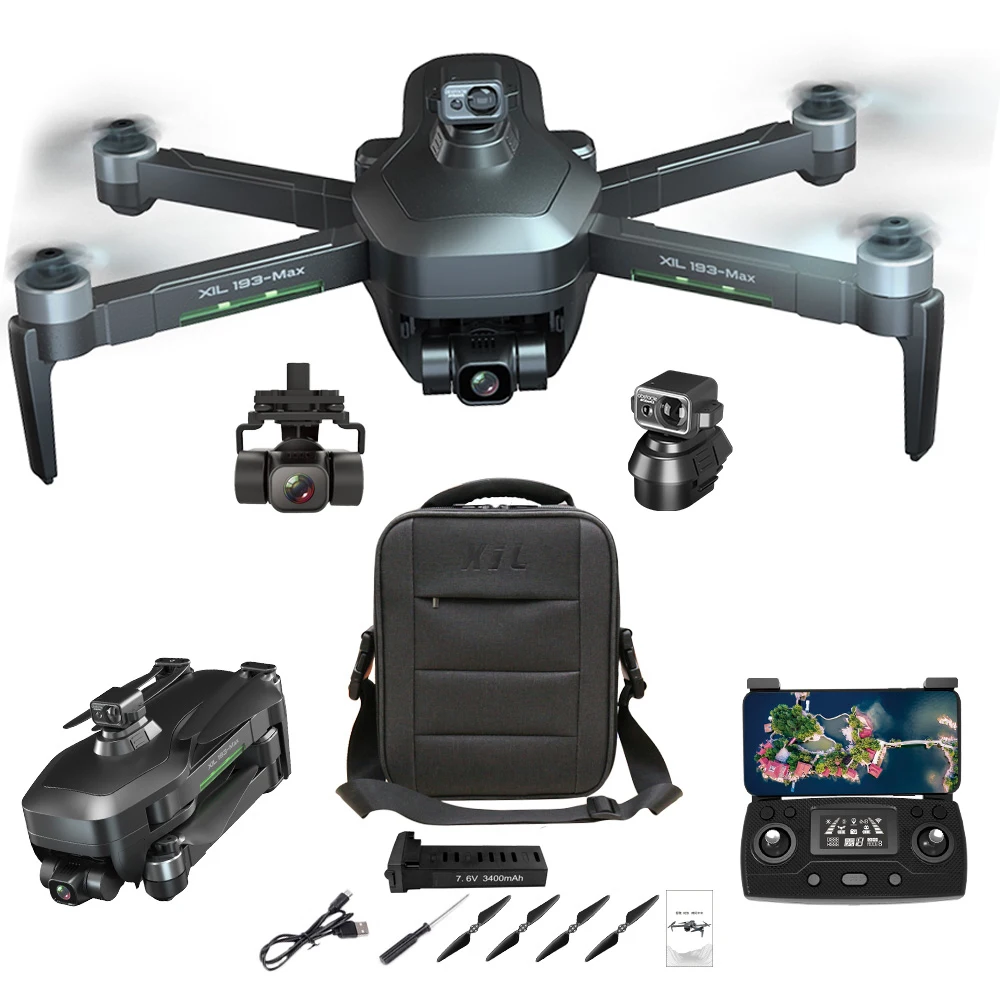 Repeater 3KM Wiifi FPV Transmission 360 Degree  Obstacle Avoidance Laser with  3-Axis Gimbal  4K Camera GPS Drone VS SG906 Max1