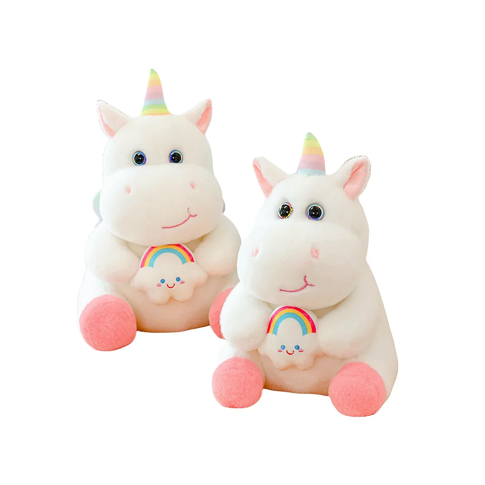 Cartoon Stuffed Fat Sitting Plush Colorful Plush Unicorn Best Gifts For Kids