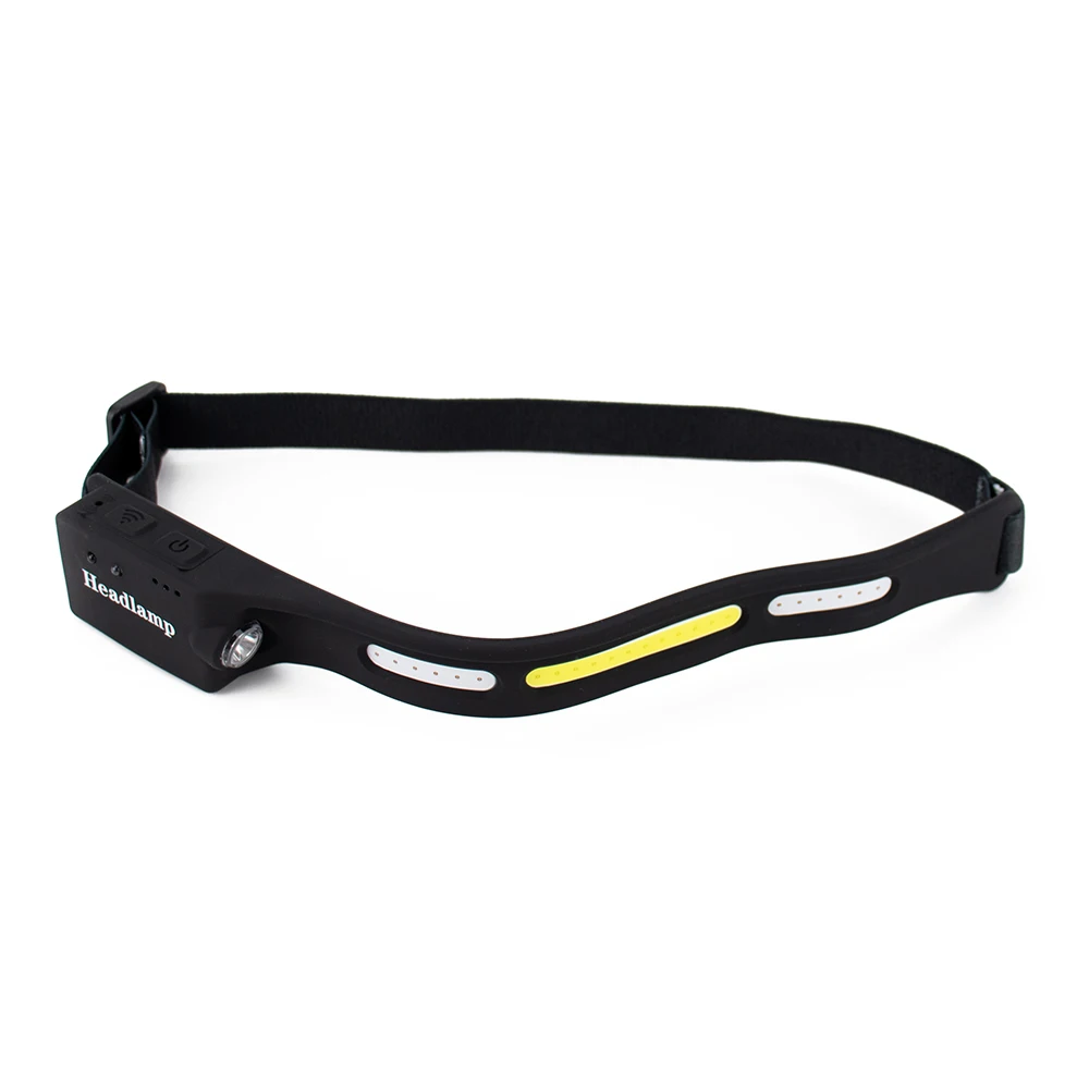 Rechargeable COB Headlamp with Wide Beam New White and Red LED Light Motion Sensor 2G11 Base Headlight