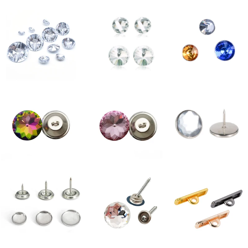 Wholesale Upholstery Decorative Nail And Aluminum Button Nail crystal For Sofa Bed VT 14.124