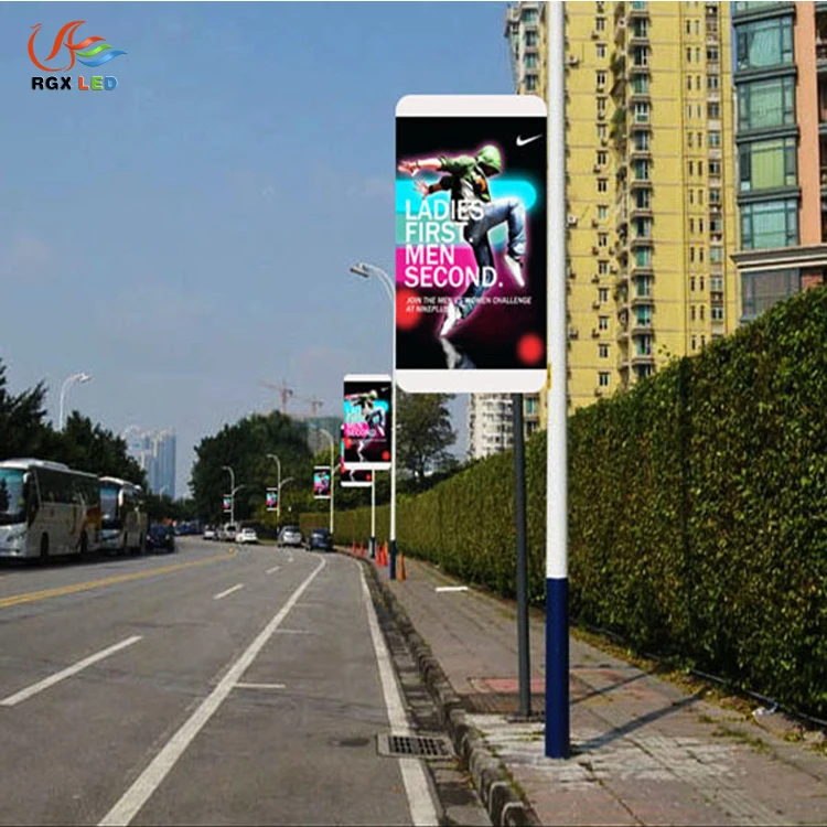High Quality Outdoor Waterproof P4 WIFI 3G 4G Outdoor Street Lighting Pole Advertising Display Led Screen