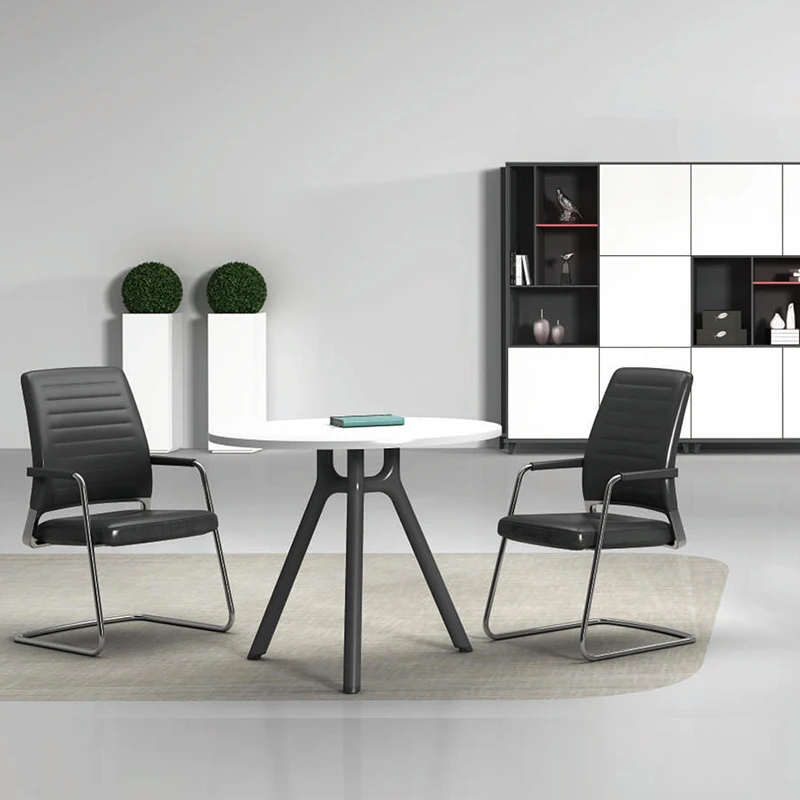 High-end  Customized Size Setaers Glass Conference Tables Office Furniture White Round Glass Meeting Coffee Table