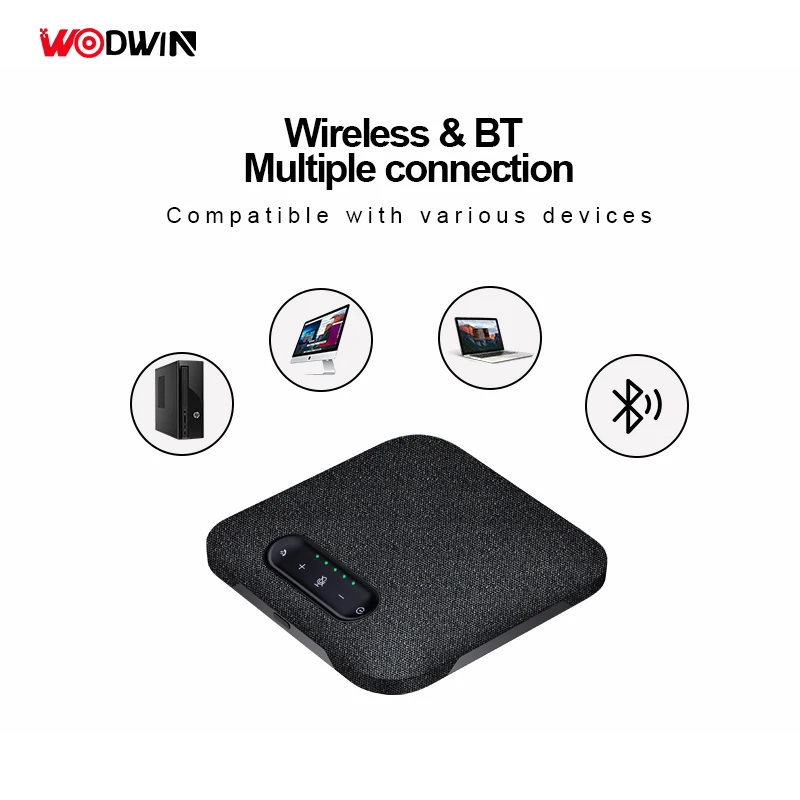 WODWIN Expansion Mics HIFI Audio Build-in 3000mAH battery Wireless Conference Microphone For Meeting Room