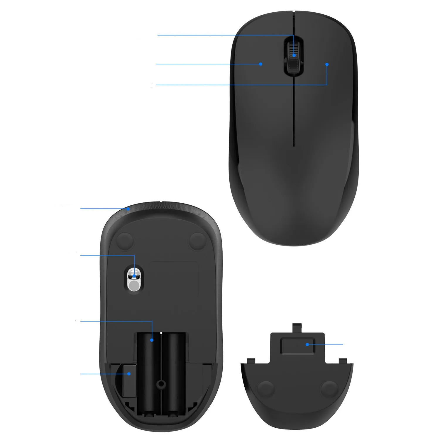 Cost-effective 2.4GHz Wireless Computer Mouse Laptop Notebook PC 3D Wireless Mouse with Silent Click Customized