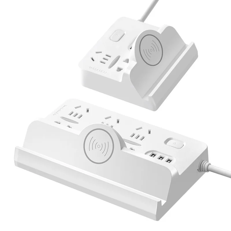 2022 New Wireless Charging Smart Socket USB Multi-in-one Fast Charging Socket Multi-functional Mobile Phone Bracket