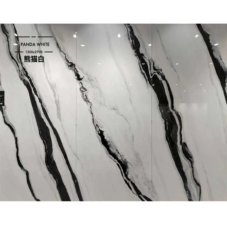 Wholesale Artificial Panda White Marble Porcelain Slabs Polished Sintered Stone Wall Tiles for Villa