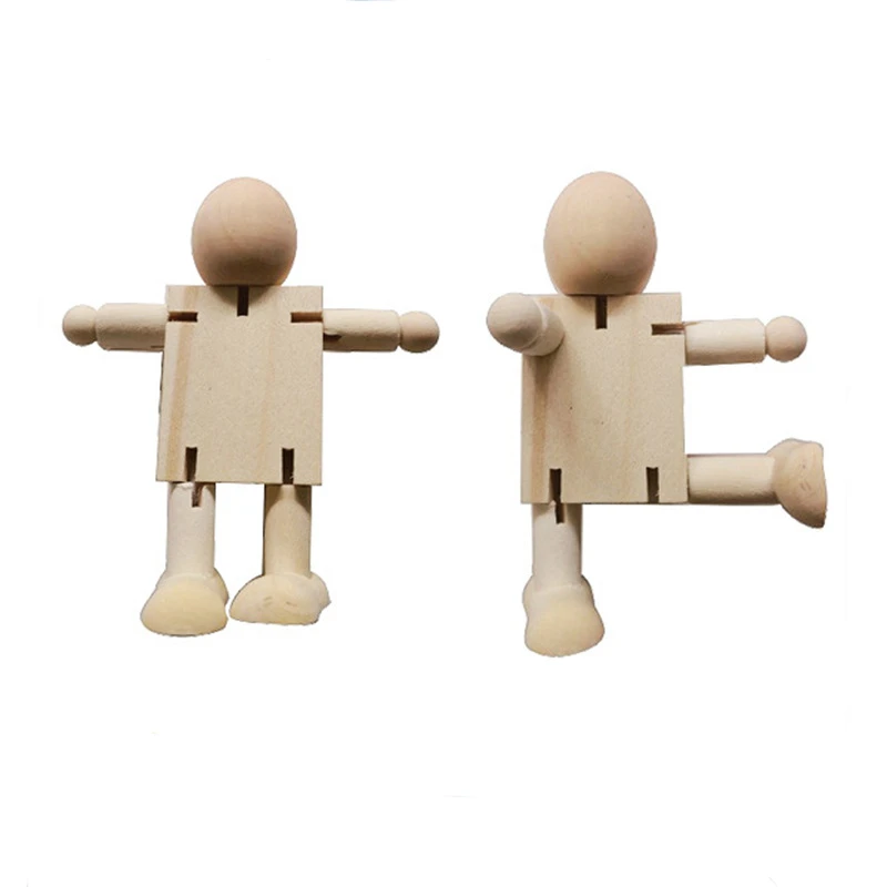 Wholesale China Wooden Robot Home Figurines Decoration Wooden DIY Early Education Toys Nordic Wood Carving Crafts