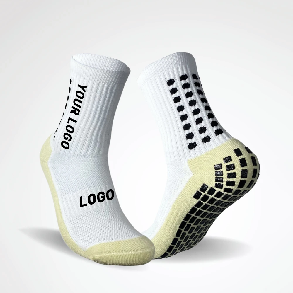 Custom logo design polyester wear resisting breathable outdoor original soccer socks grip socks football custom