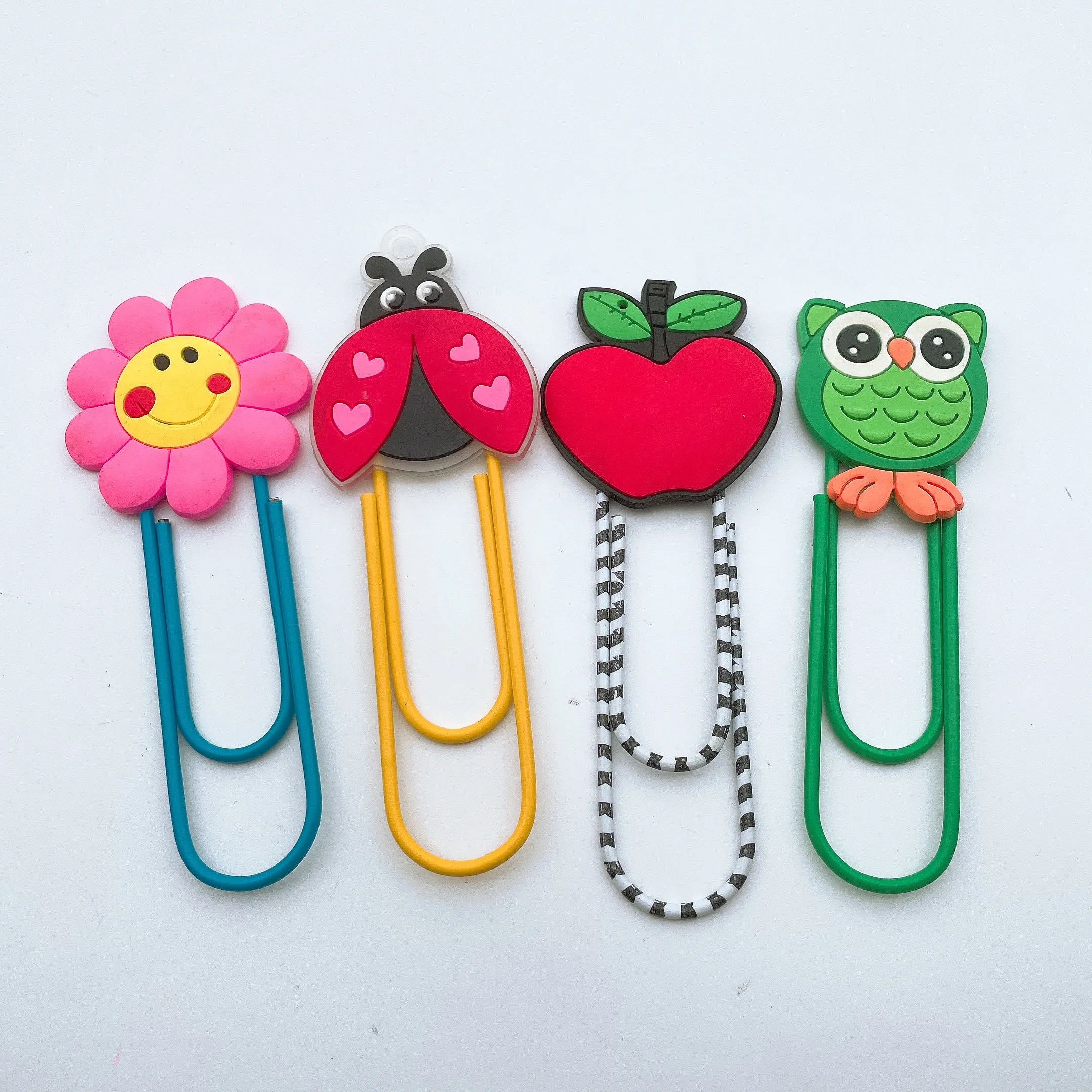 Cartoon Animal Fruit Paper Clip 3D PVC Customized Book Marks