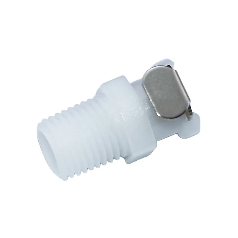 Plastic 1/8NPT 1/4NPT In-Line Pipe Thread Shut Off Open Flow CPC Quick Coupling Threaded Connector NPT Pipe Threaded Fitting