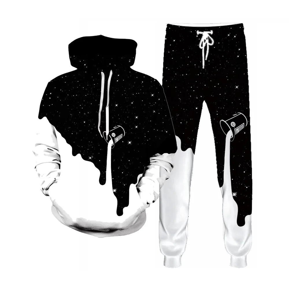OEM ODM Anime Clothing Lion Custom Hoodie Made Sublimation Track Suit Sweat Suits 3d Print Two Piece Pant Set For Men