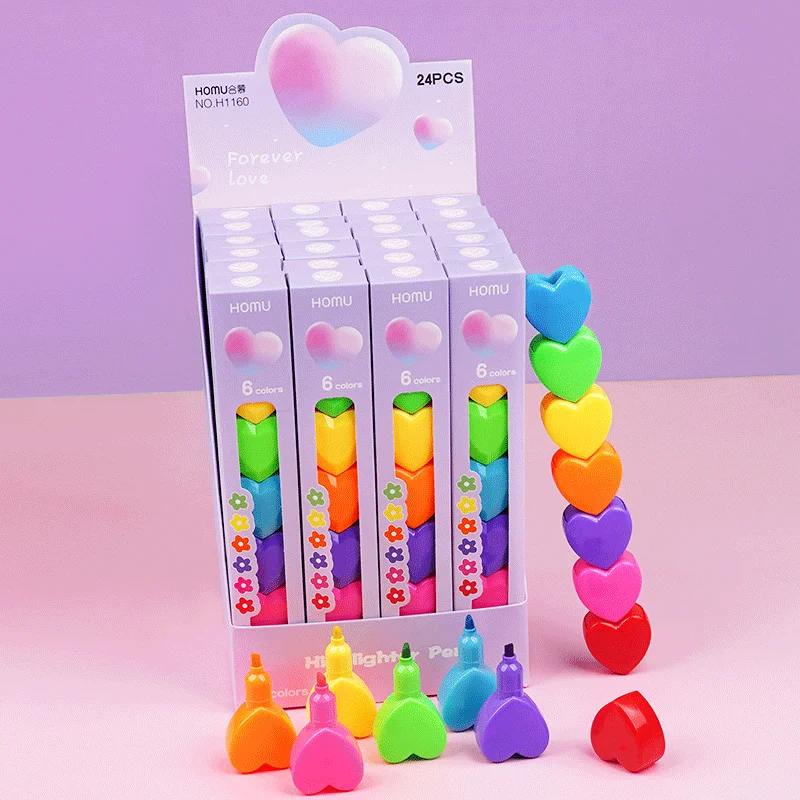 6 цветов креативный маркер-маркер для рисования флуоресцентный маркер детей школьные канцелярские принадлежности