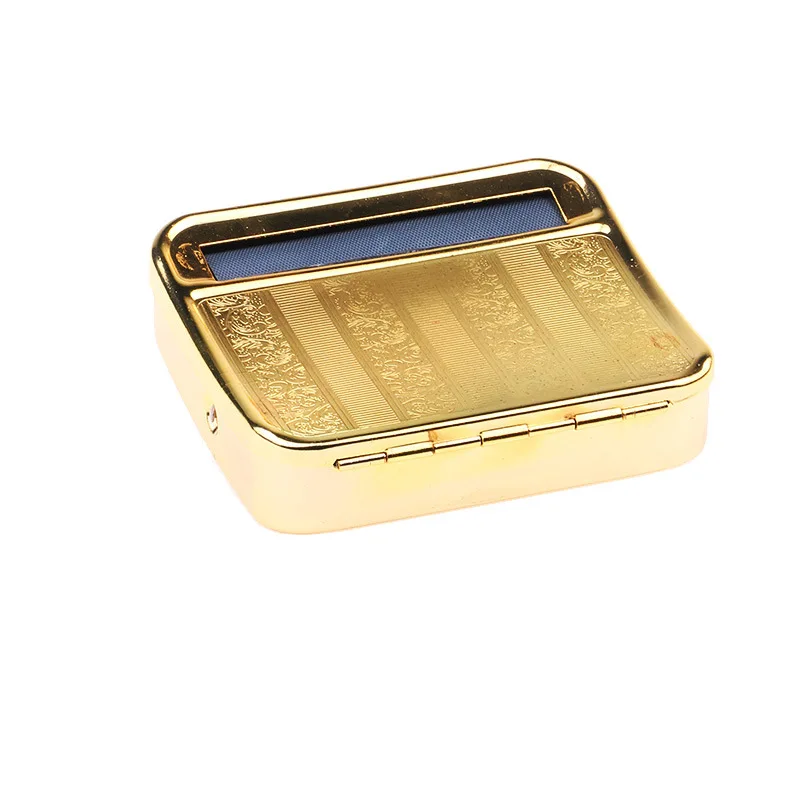 Smoking Accessory Wholesale Rolling Machine Golden Custom logo 78mm Manual Cigarette Maker case with Different Patterns