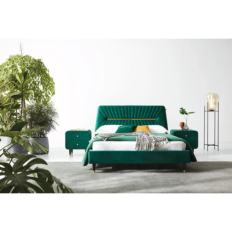 New Nordic modern master bedroom with soft double bed