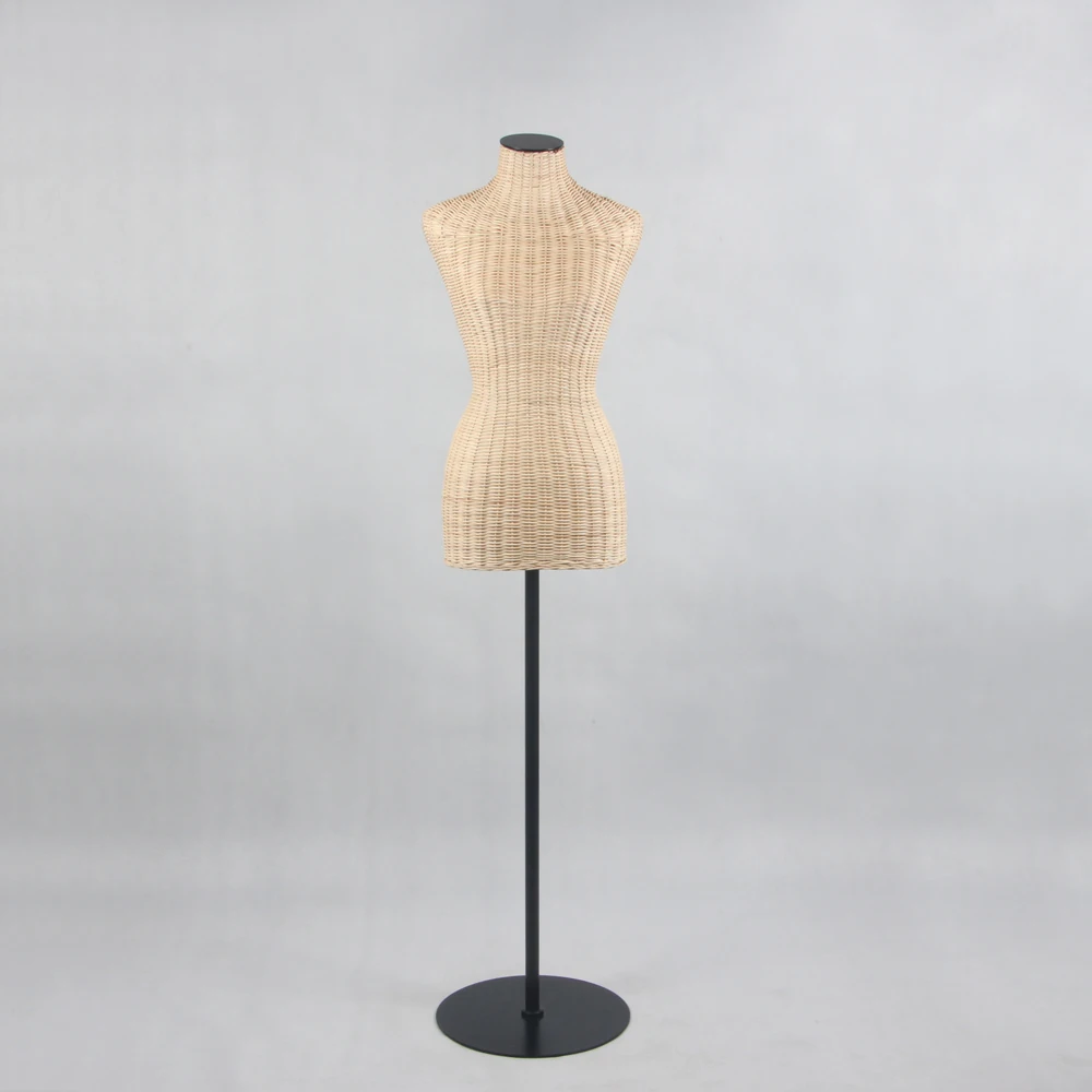 Hand made Handbag display props natural wicker rattan mannequin
