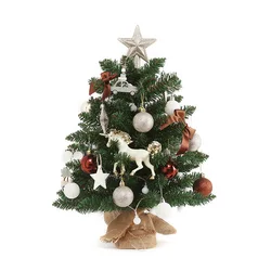 Tabletop Christmas Artificial Tree Decorations Small Trees with Led Lights Easy Assembly Mini Pine with Battery Operated DIY